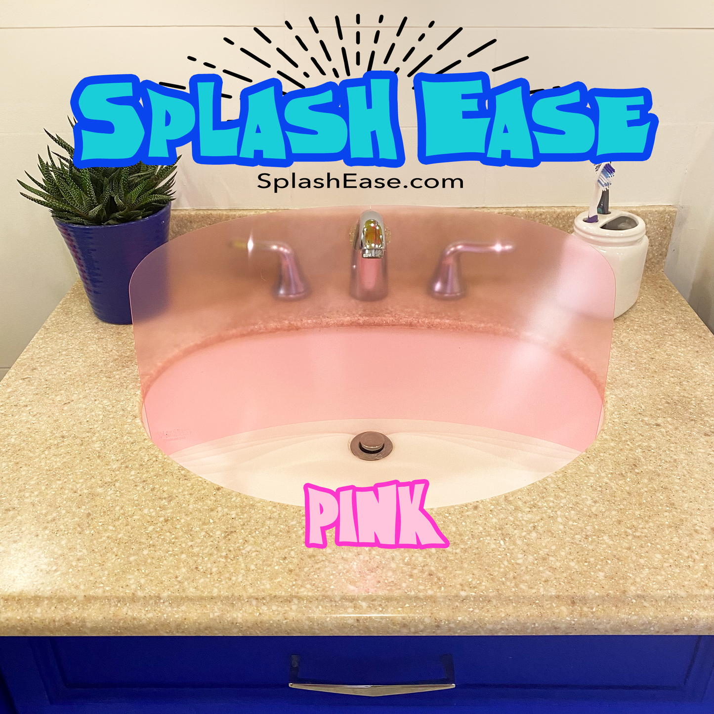 Designer Pink SplashEase Bathroom Sink Splash Guard by SplashEase.com